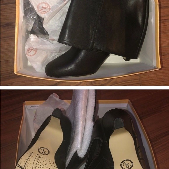 😍✨New Rangi Tall Block Heel Boot Caviar Black 9.5 Wide Calf - Picture 3 of 3